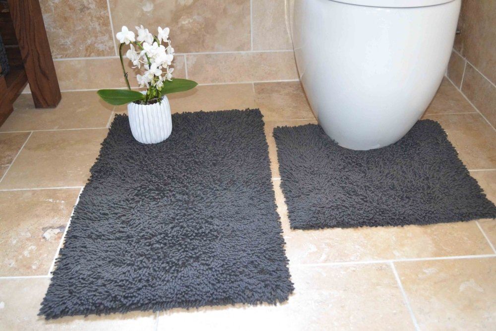 Cotton Twist Grey Bath Pedestal Mat