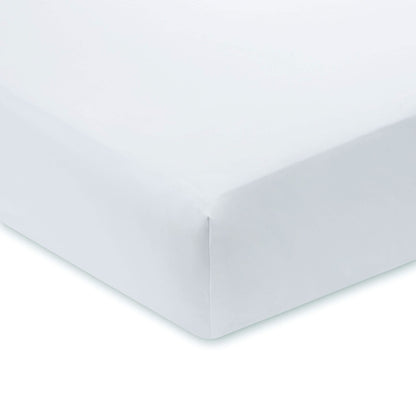 800TC Cotton Sateen White Fitted Sheet