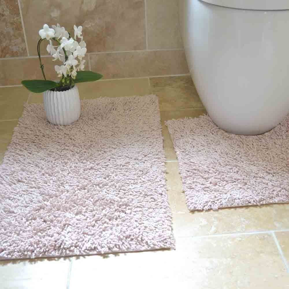 Cotton Twist Pink Bath Pedestal Mat