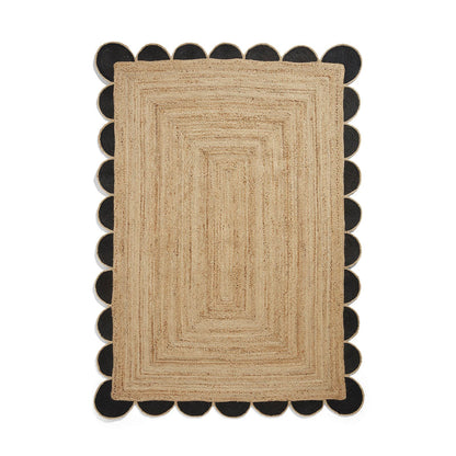 Savannah Jute Scallop Black Natural Rug