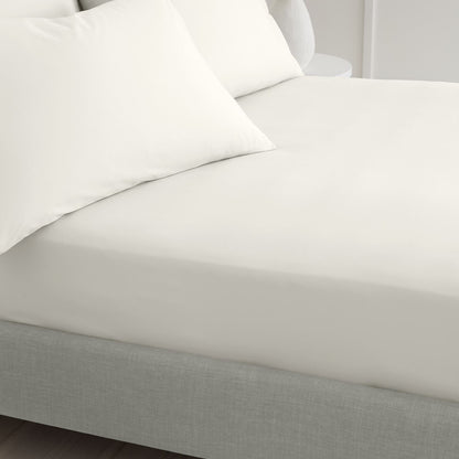 200 Thread Count Cotton Percale Cream  Fitted Sheet