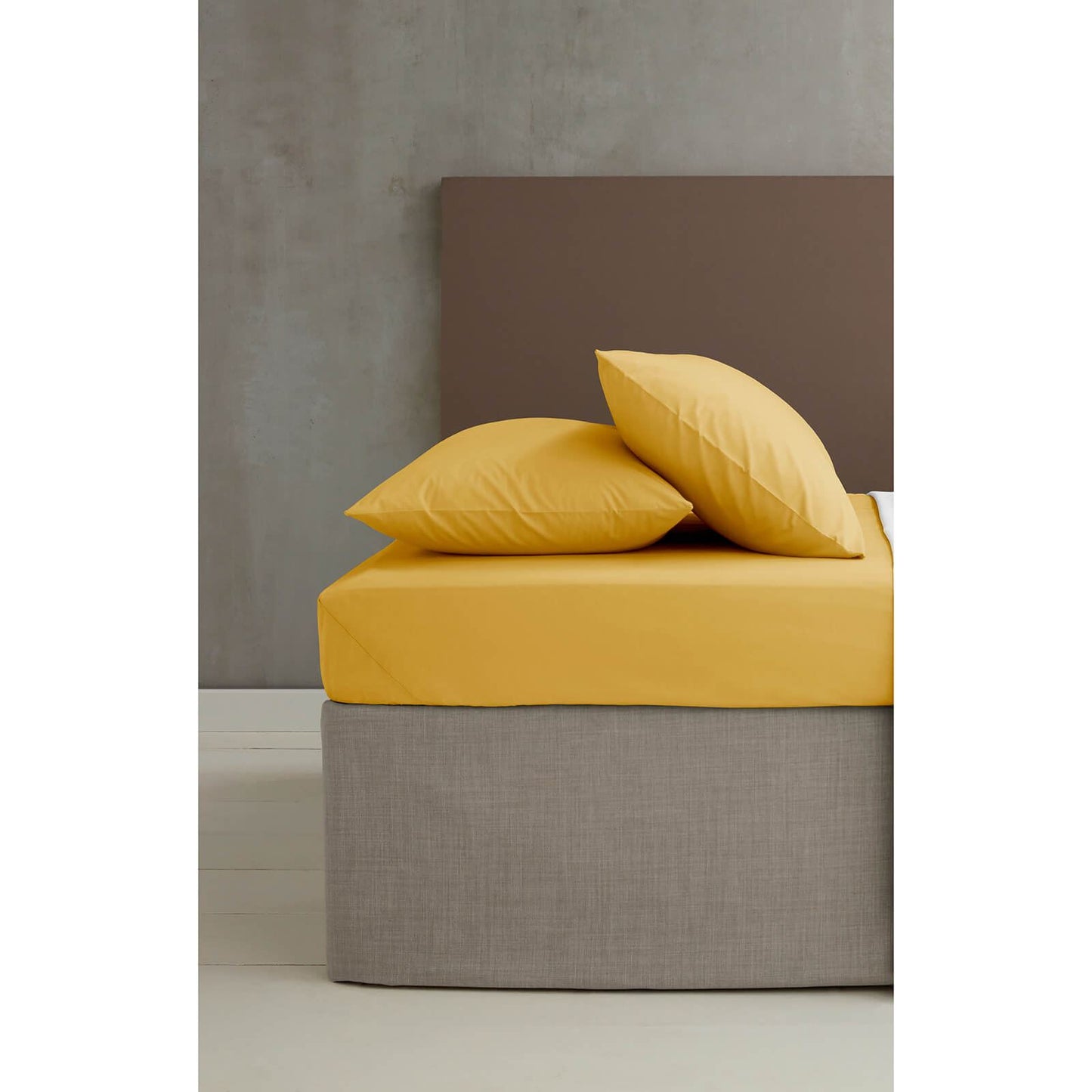 Easy Iron Percale Ochre Fitted Sheet