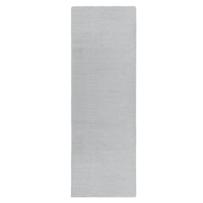 Washable Faux Fur Grey Hall Runner