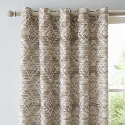 Aztec Geo Natural Eyelet Curtains