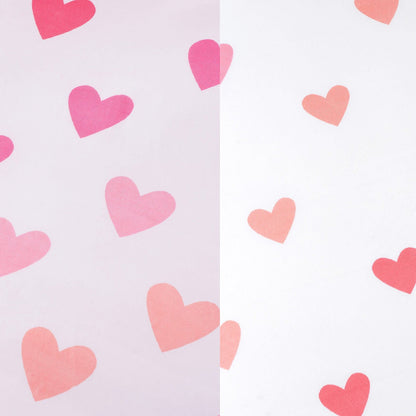 Hearts and Stripes Pink White Duvet Cover Set