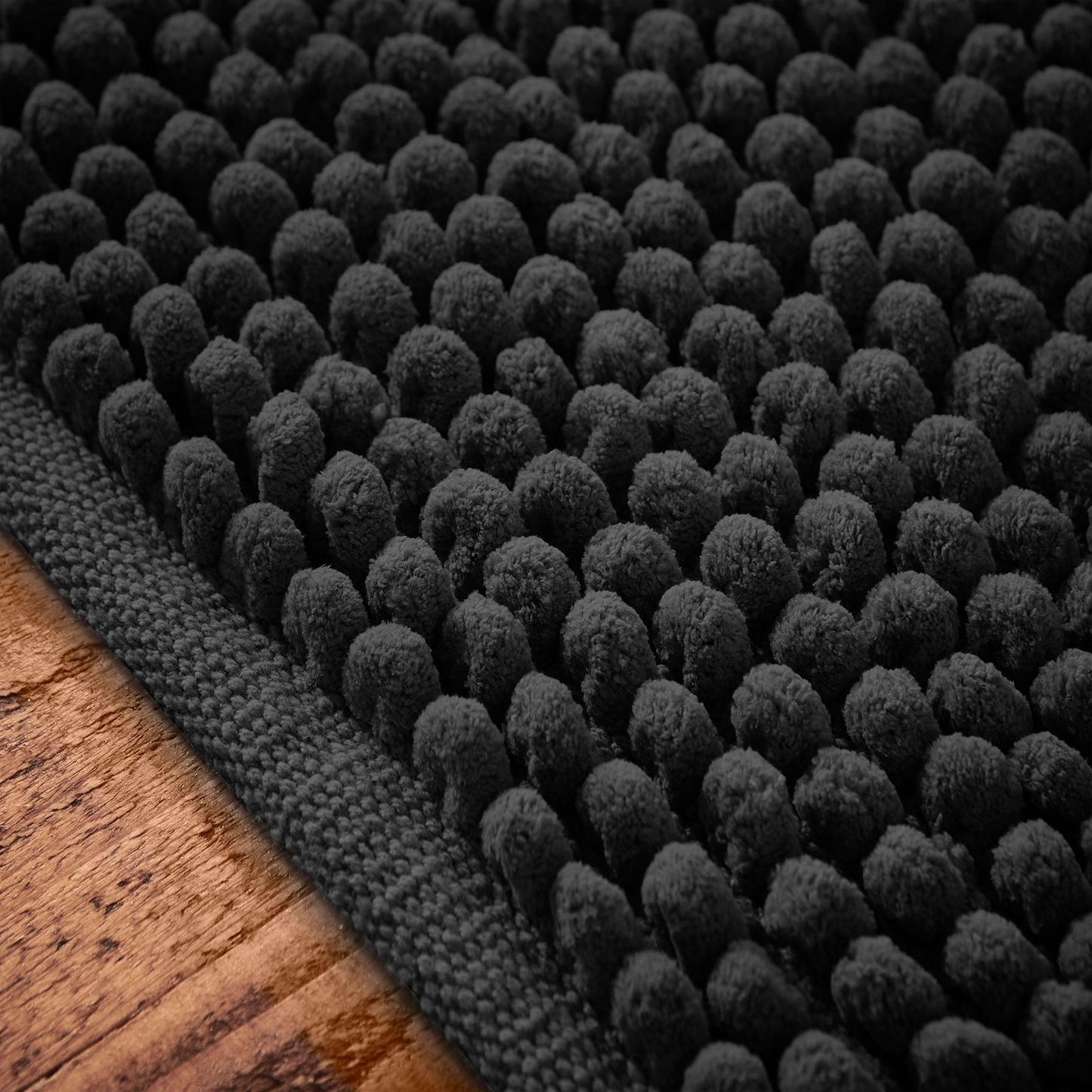 Bianca Aspen Bobble Black  - Bath Mat
