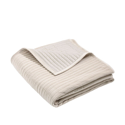 Catherine Lansfield Velvet Pinsonic Natural Bedspread - 220x220cm