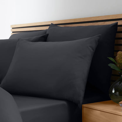 Catherine Lansfield Non-Iron Bedding Duvet Cover Set Black