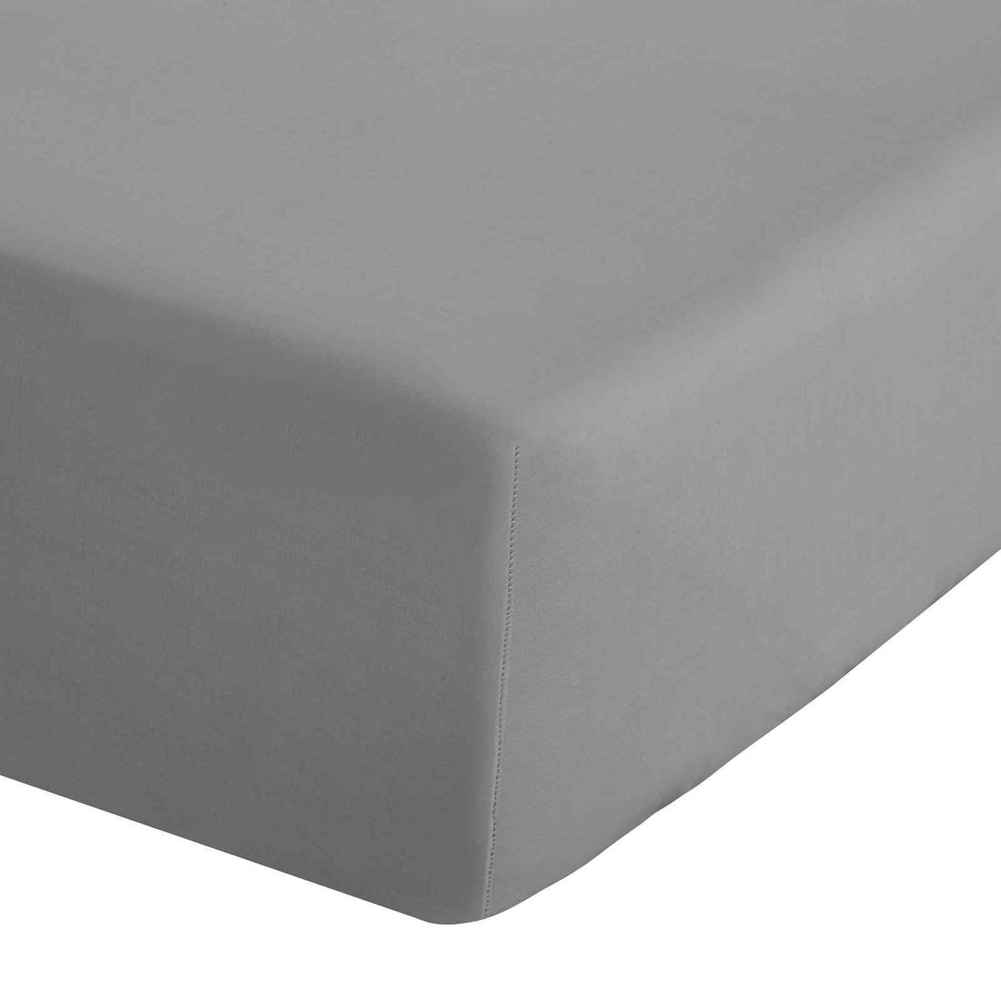 Easy Iron Percale Grey Fitted Sheet