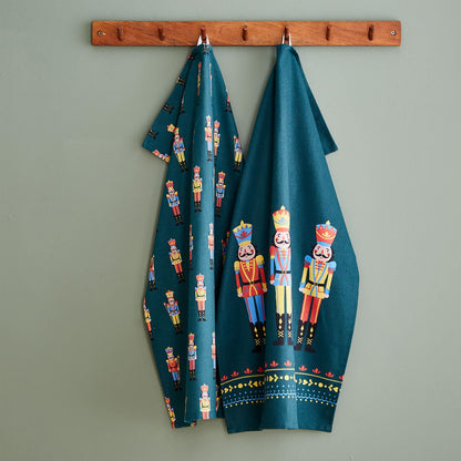 Christmas Nutcracker Green Tea Towel 50x75 cm