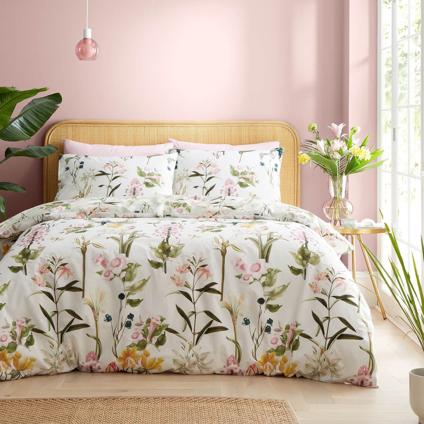 Exotic Floral Green Duvet Cover Set