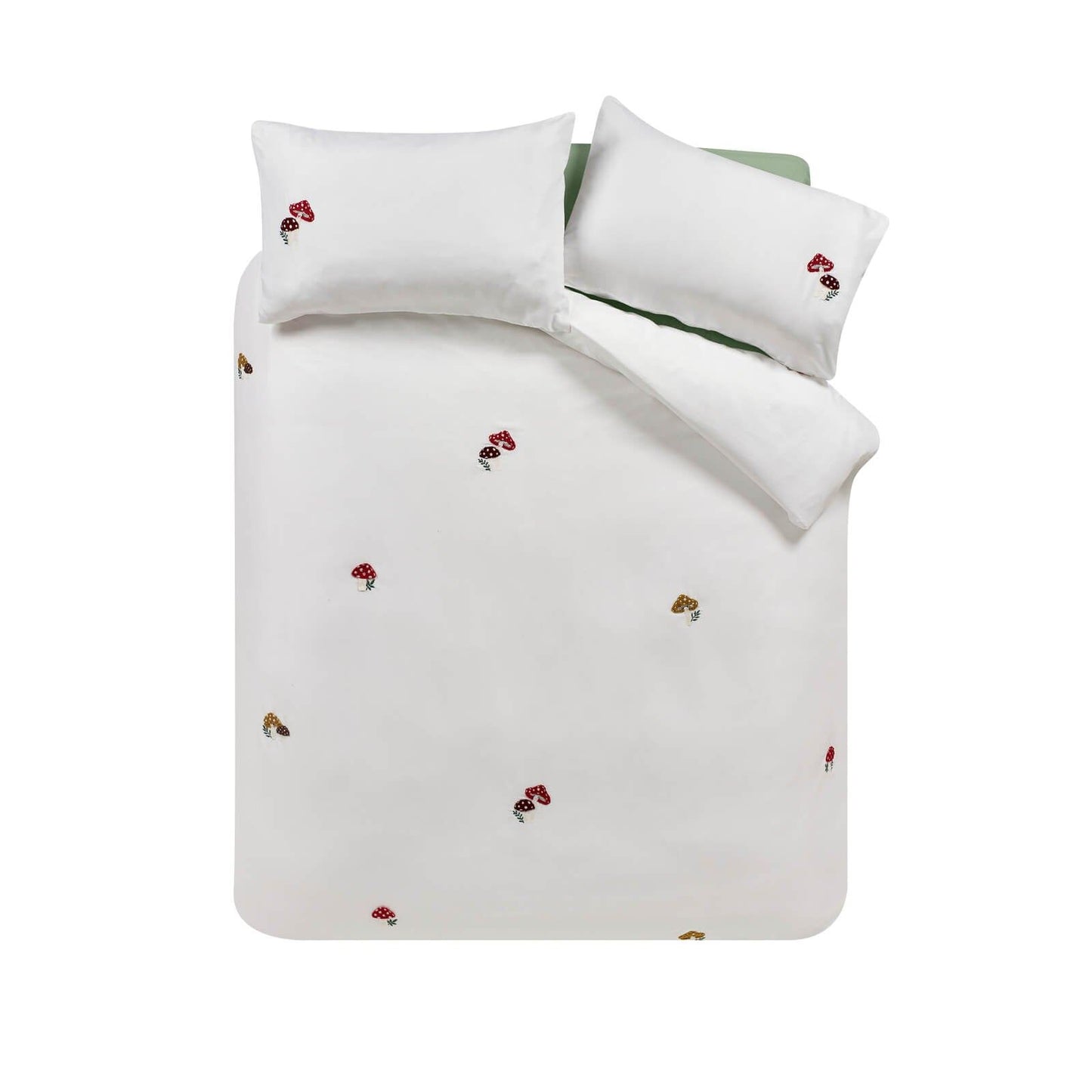 Catherine Lansfield Woodland Crochet Embroidered Bedding Duvet Cover Set White