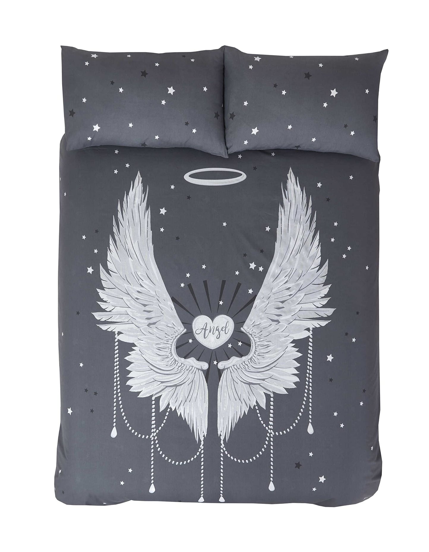 Angel Wings Grey Duvet Set