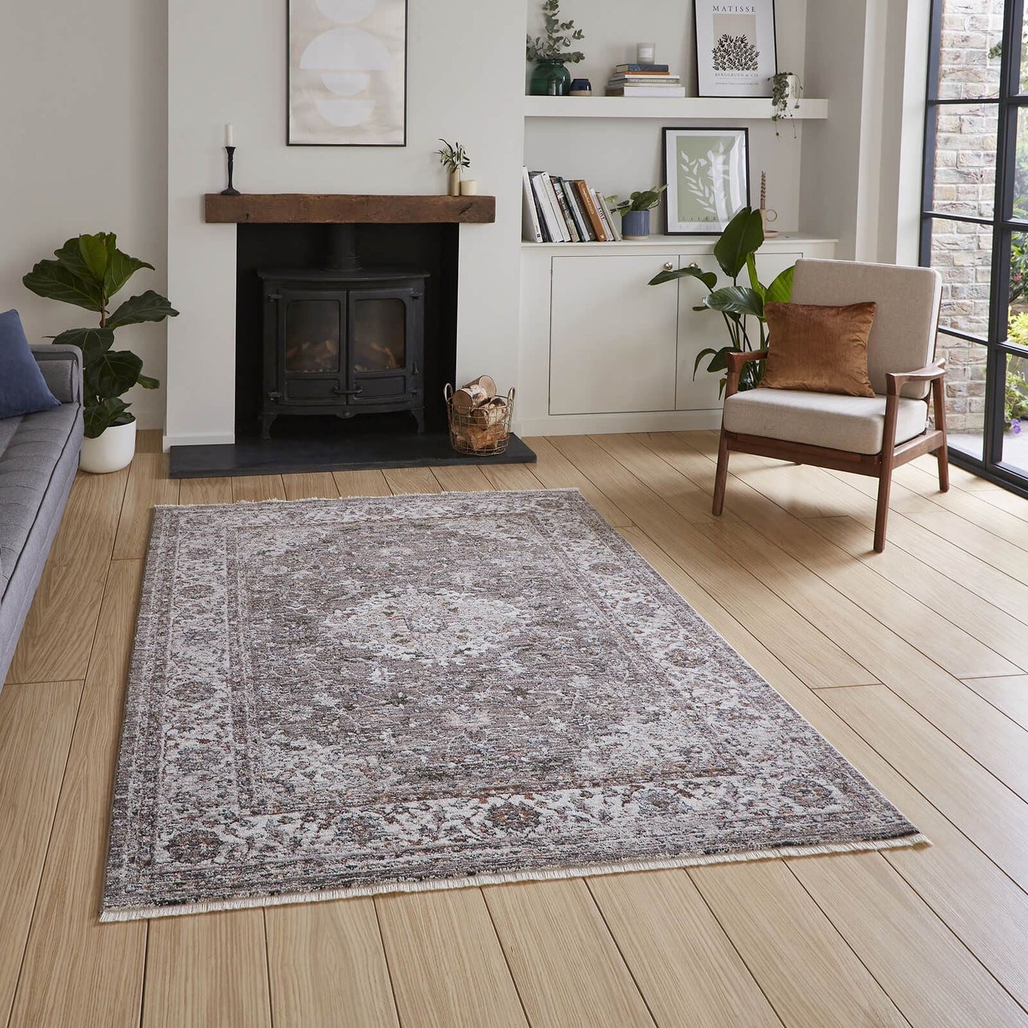 Vintage 35013 Grey Traditional Rug