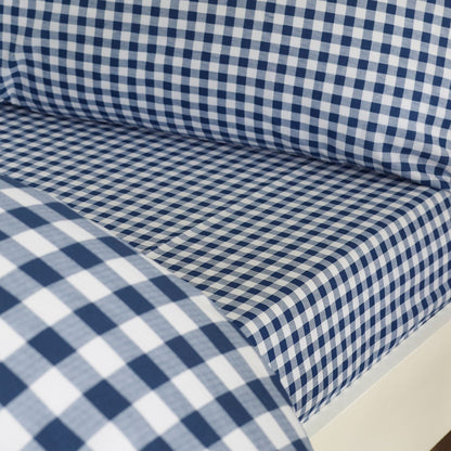 Catherine Lansfield Bamford Gingham Check Navy Blue Fitted Sheet