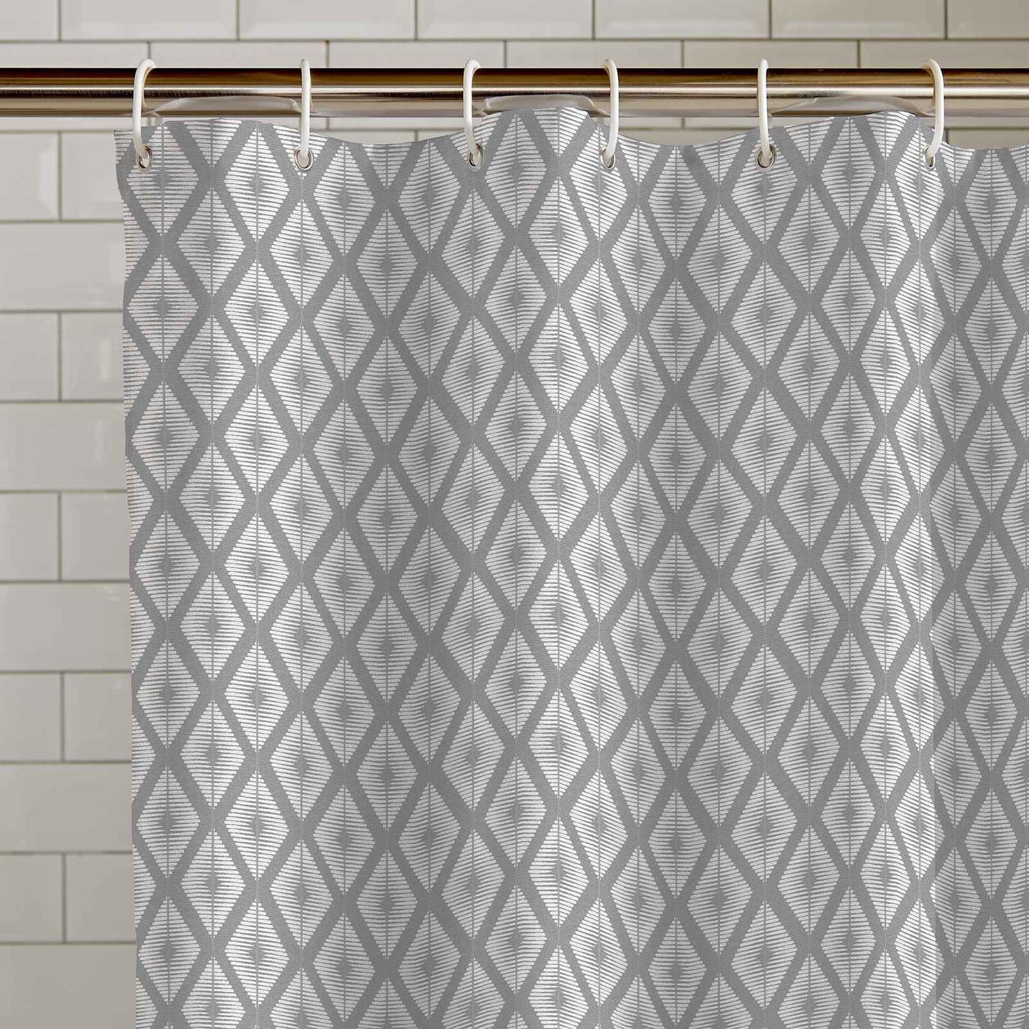 Aztec Diamond Silver Shower Curtain