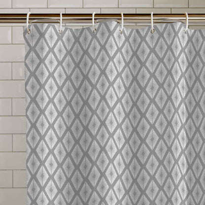 Aztec Diamond Silver Shower Curtain