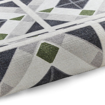 Victoria H1190 Grey/Green Washable Rug