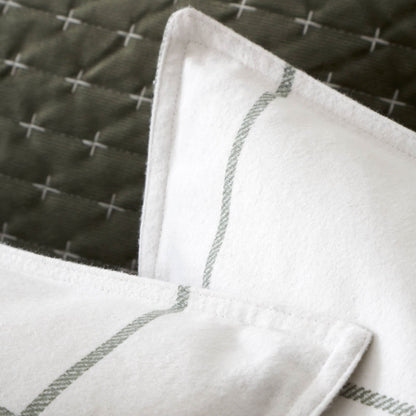 Bianca Fine Linens Regal Checked Reversible Cotton Bedding Duvet Cover Set Green
