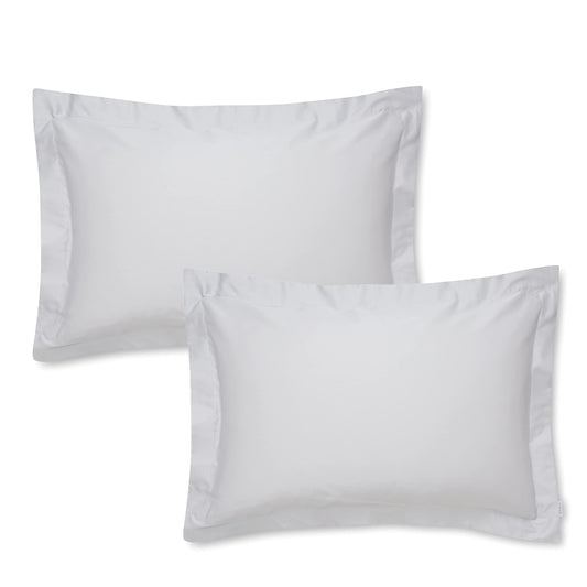 400TC Cotton Sateen Dove Grey Oxford Pillowcase Pair