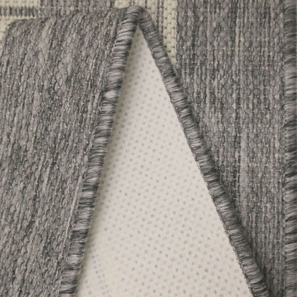 Flatweave Gel Border Steel Grey Rug