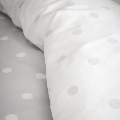 Brushed Polka Dot Grey Duvet Cover Set