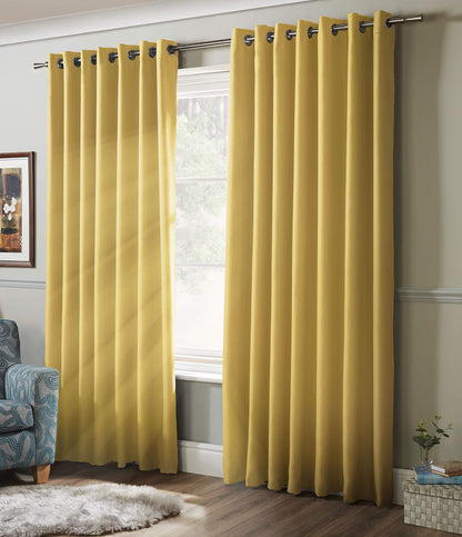 Blackout Ochre Eyelet Curtains