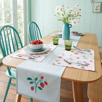 Strawberry Garden Cream/ Red Placemat - 30x46 cm