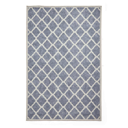 Coral H1063 Blue Modern Washable Rug