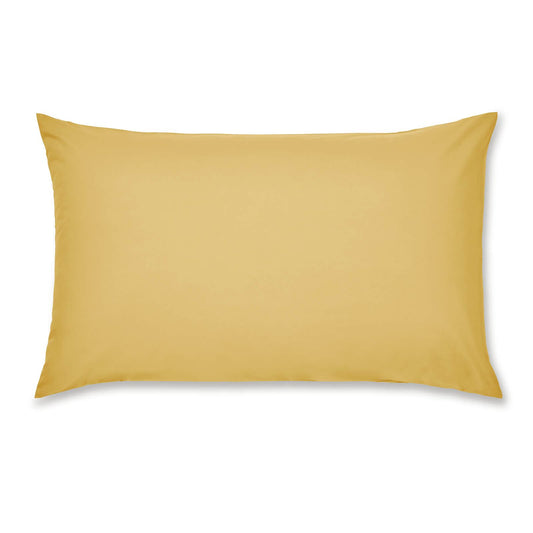 Easy Iron Percale Ochre Housewife Pillowcase Pair