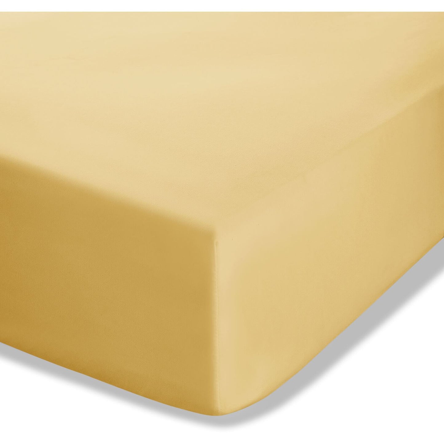 Easy Iron Percale Ochre Fitted Sheet