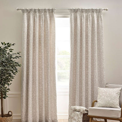 Brooke Floral Natural Curtains Two Panels