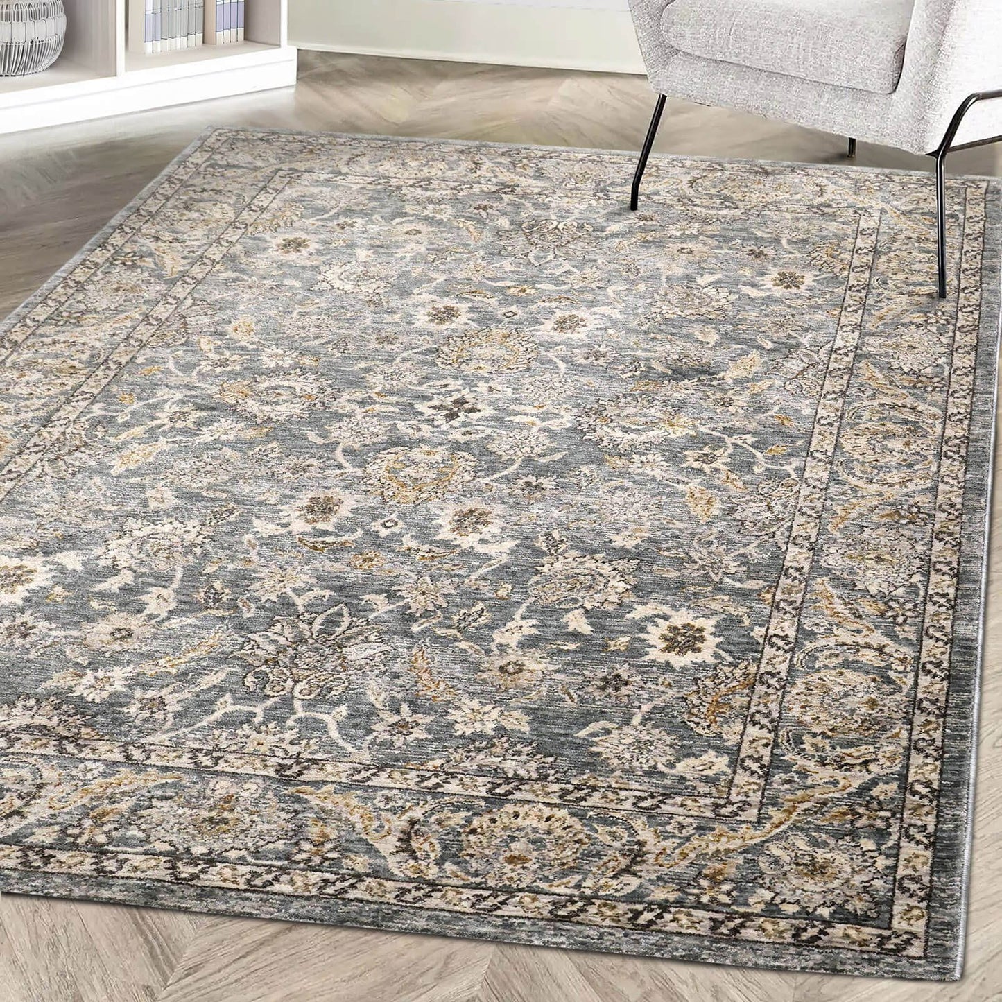 Raja Traditional Grey Classical Rug