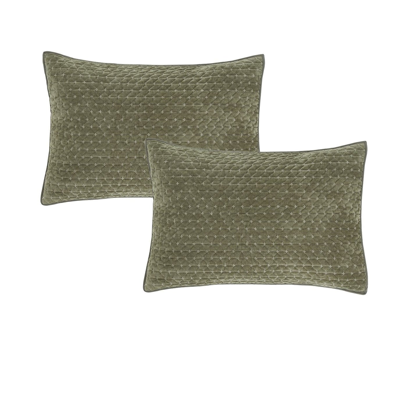 Bianca Attica Velvet Green Pair with envelope closure - Pillow Sham