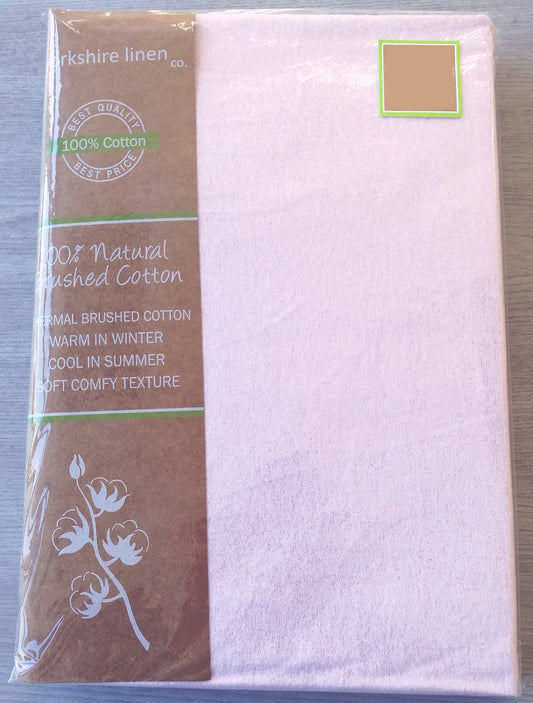 Essentials Flannelette Pink Flat Sheet