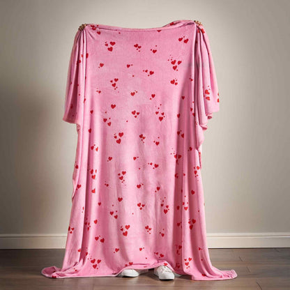 Heart Pink Blanket Throw