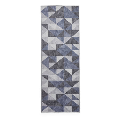Coral H1057 Blue/Grey Modern Washable Rug