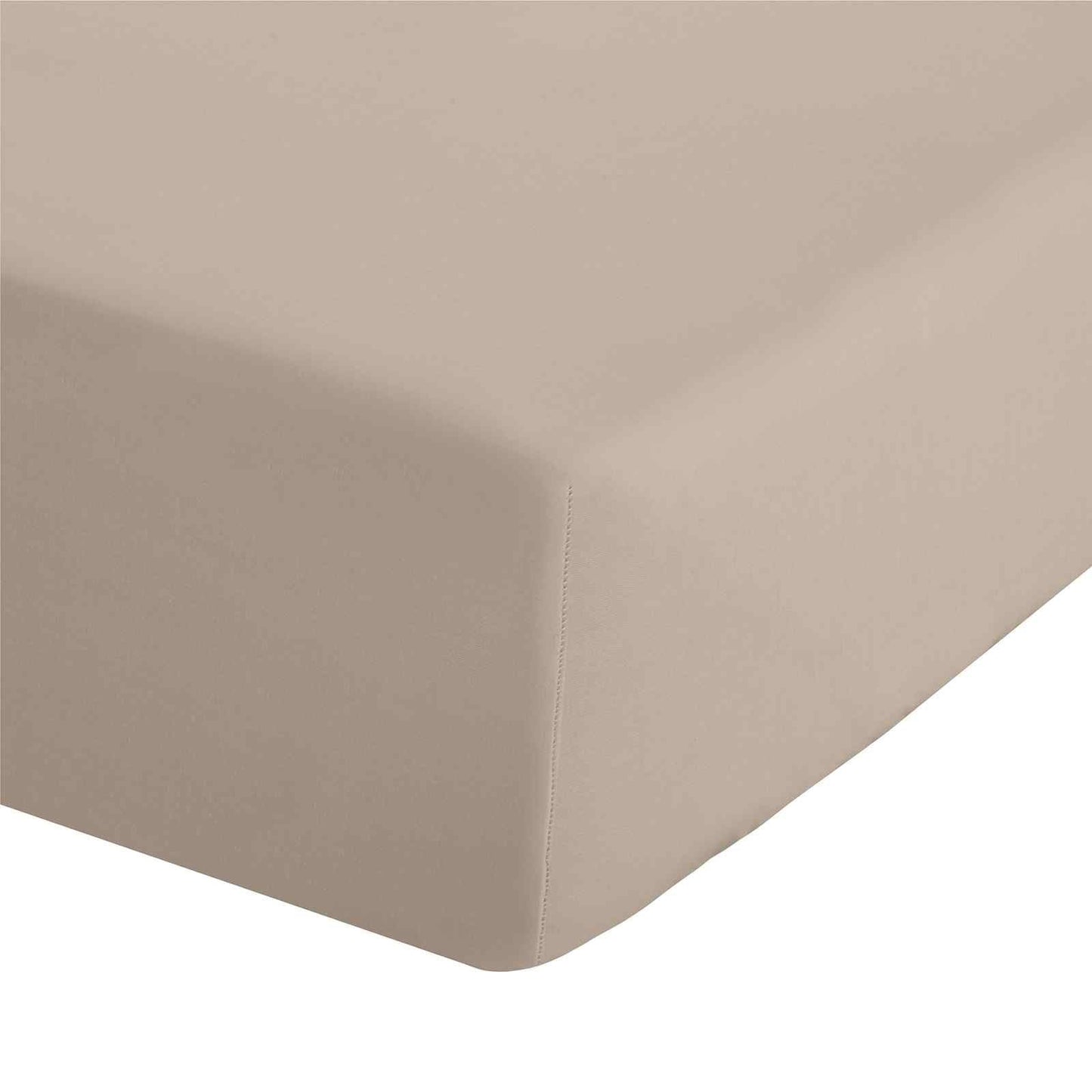 Easy Iron Percale Natural Fitted Sheet