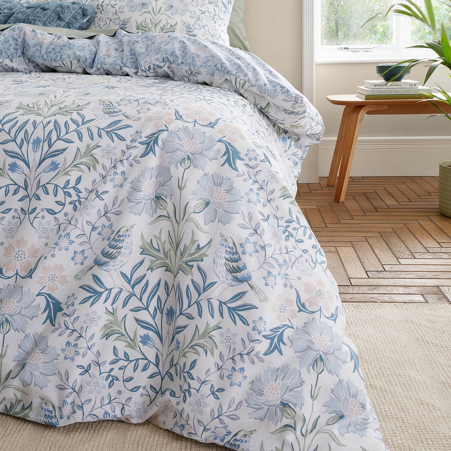 Hedgerow Hopper Blue Duvet Cover Set