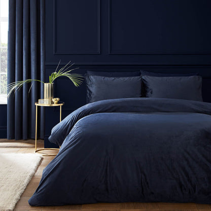 Kingsley Matt Velvet Navy Duvet Cover Set