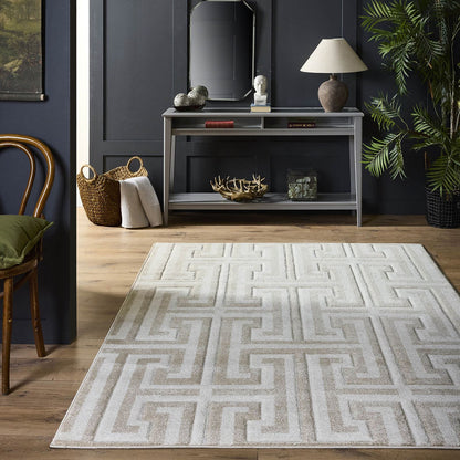 Origins Greek Key Cream Beige/Cream Rug