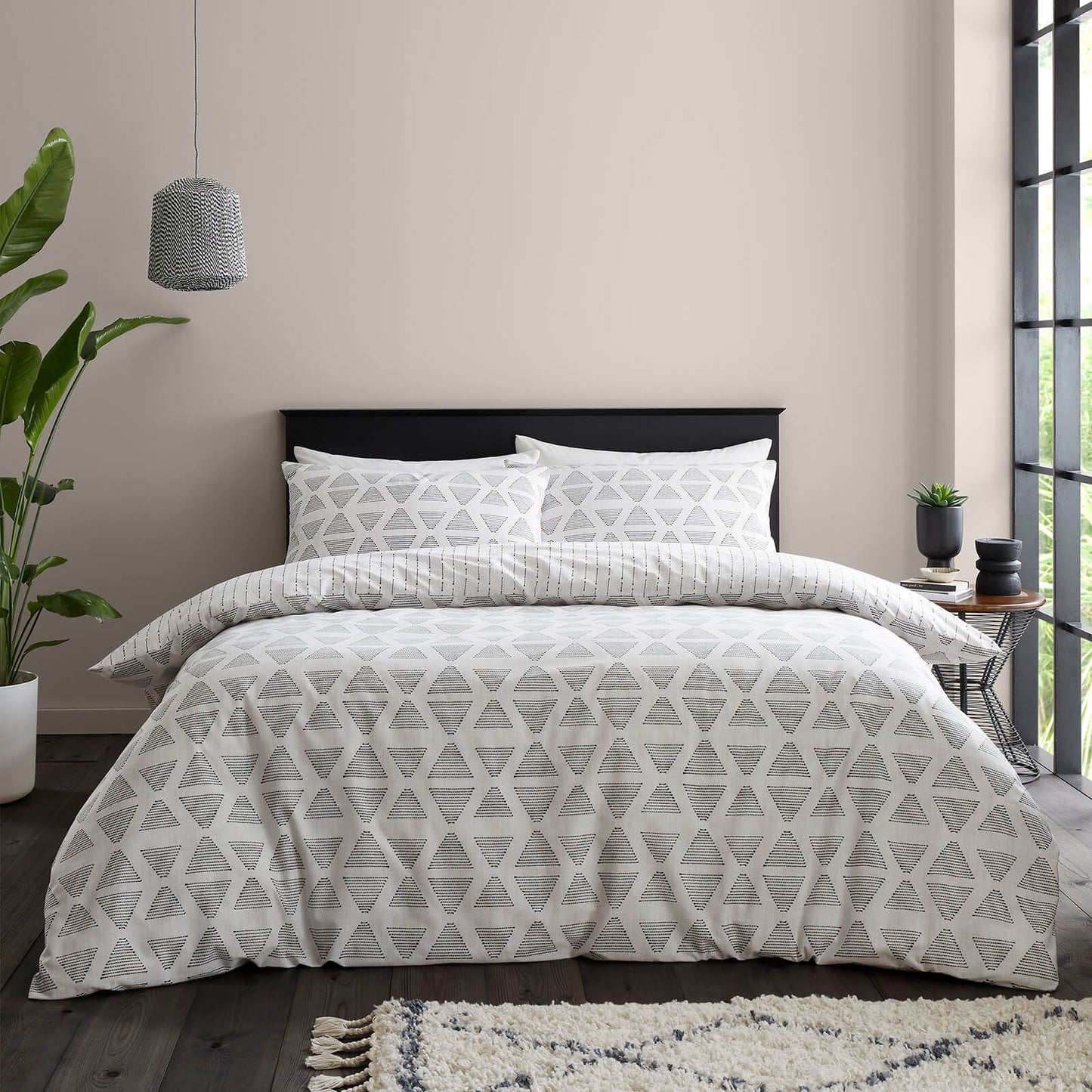 Tufted Print Natural Duvet Cover Set