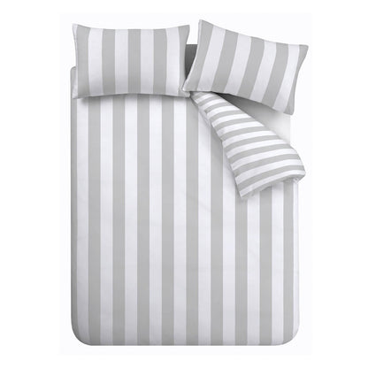 Cove Stripe Silver Duvet Cover Set