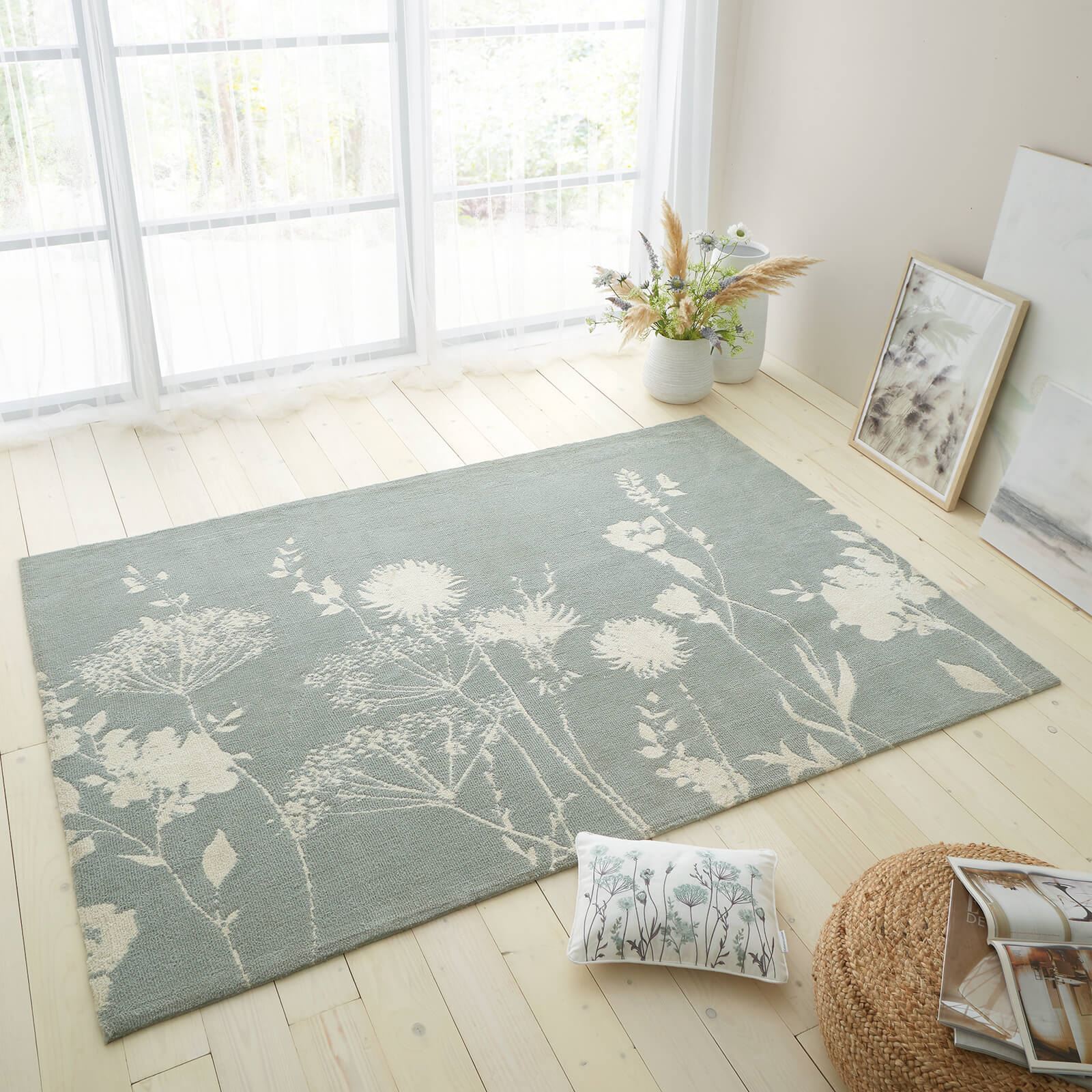 Downstairs Meadowsweet Green Rug