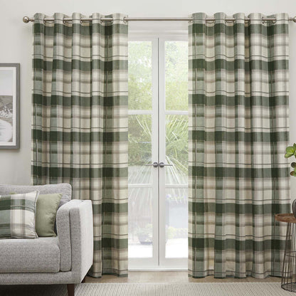 Balmoral Bottle Green Eyelet Curtains