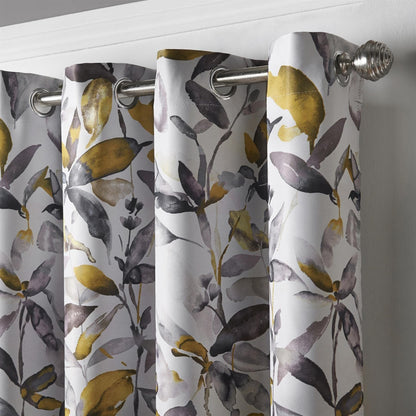 Giverny Ochre Eyelet Curtains