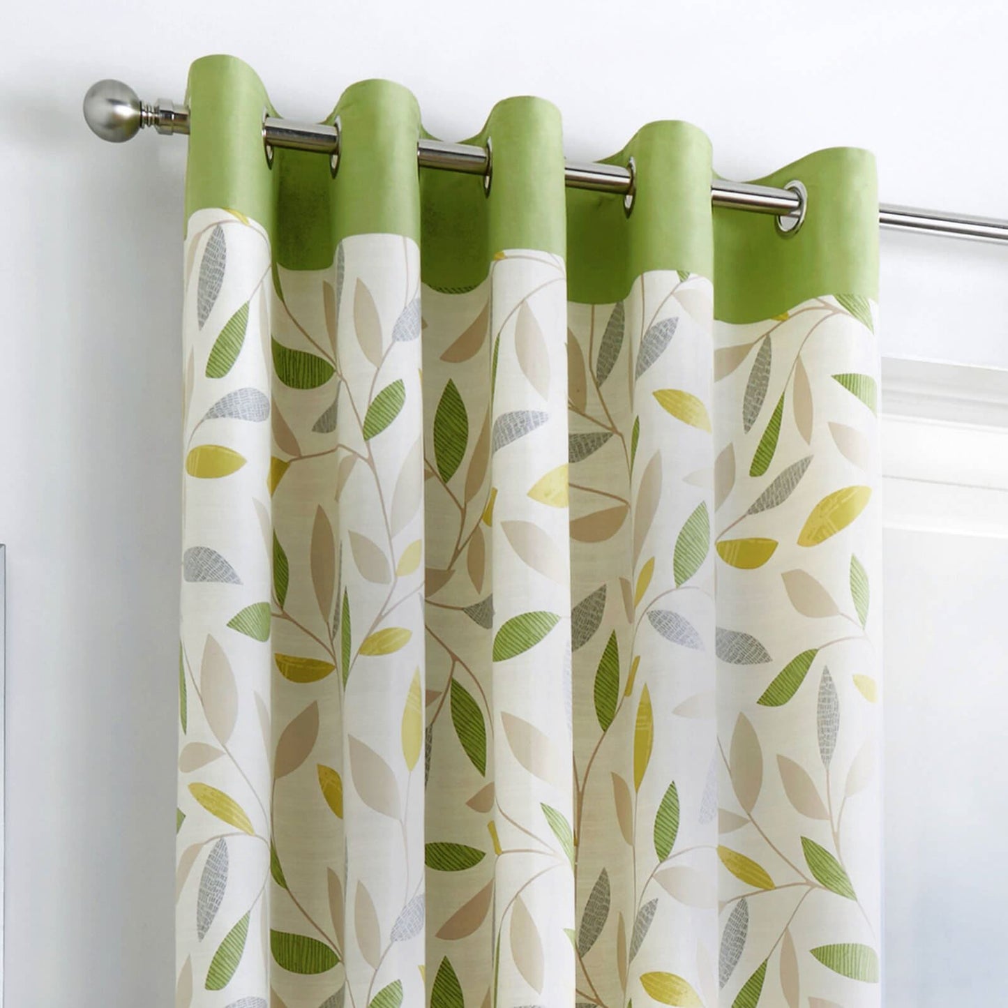 Beechwood Leaf Green Eyelet Curtains