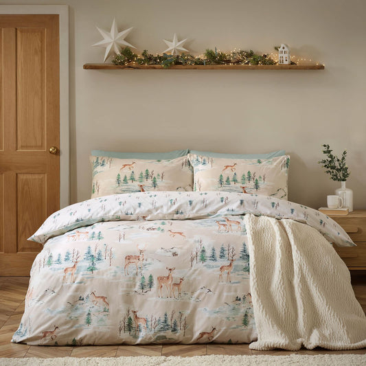 catherine-lansfield-christmas-deer-print-cotton-bedding-duvet-cover-set-natural