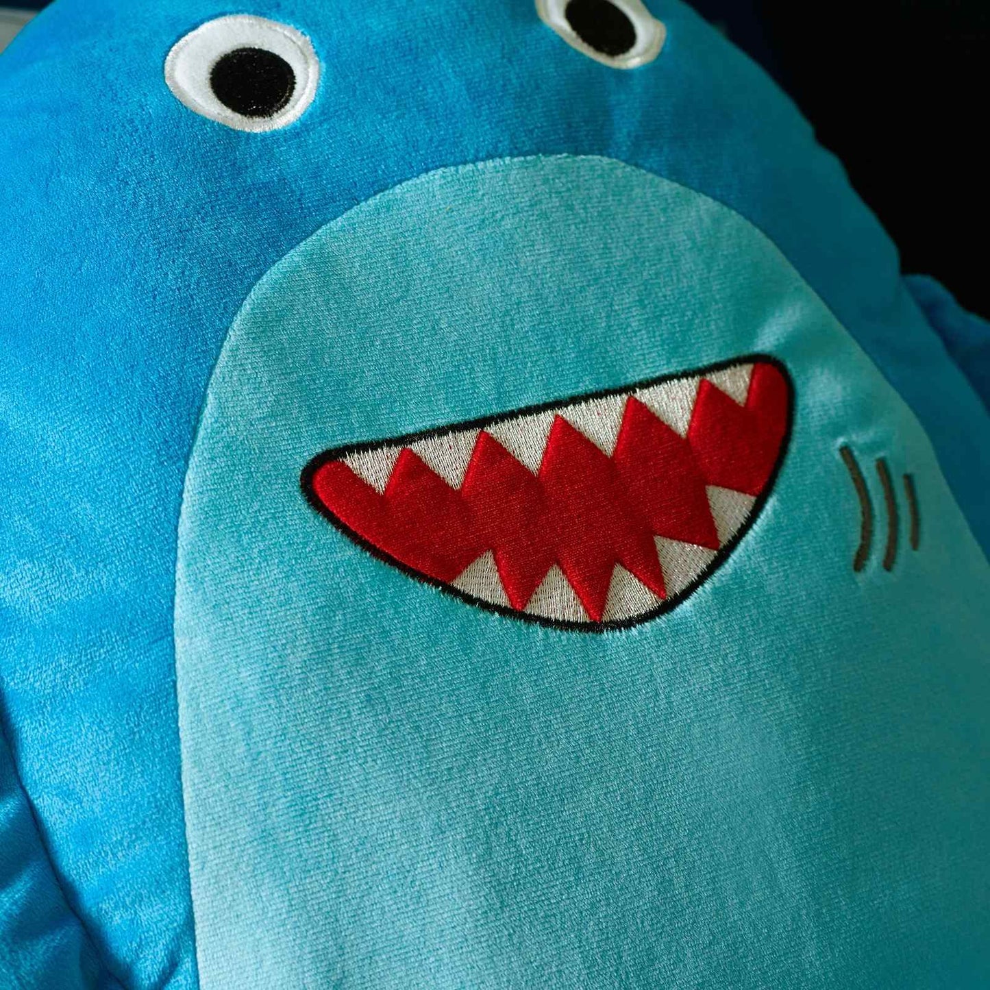 Sheldon The Shark Navy Blue 3D Shaped Cushion