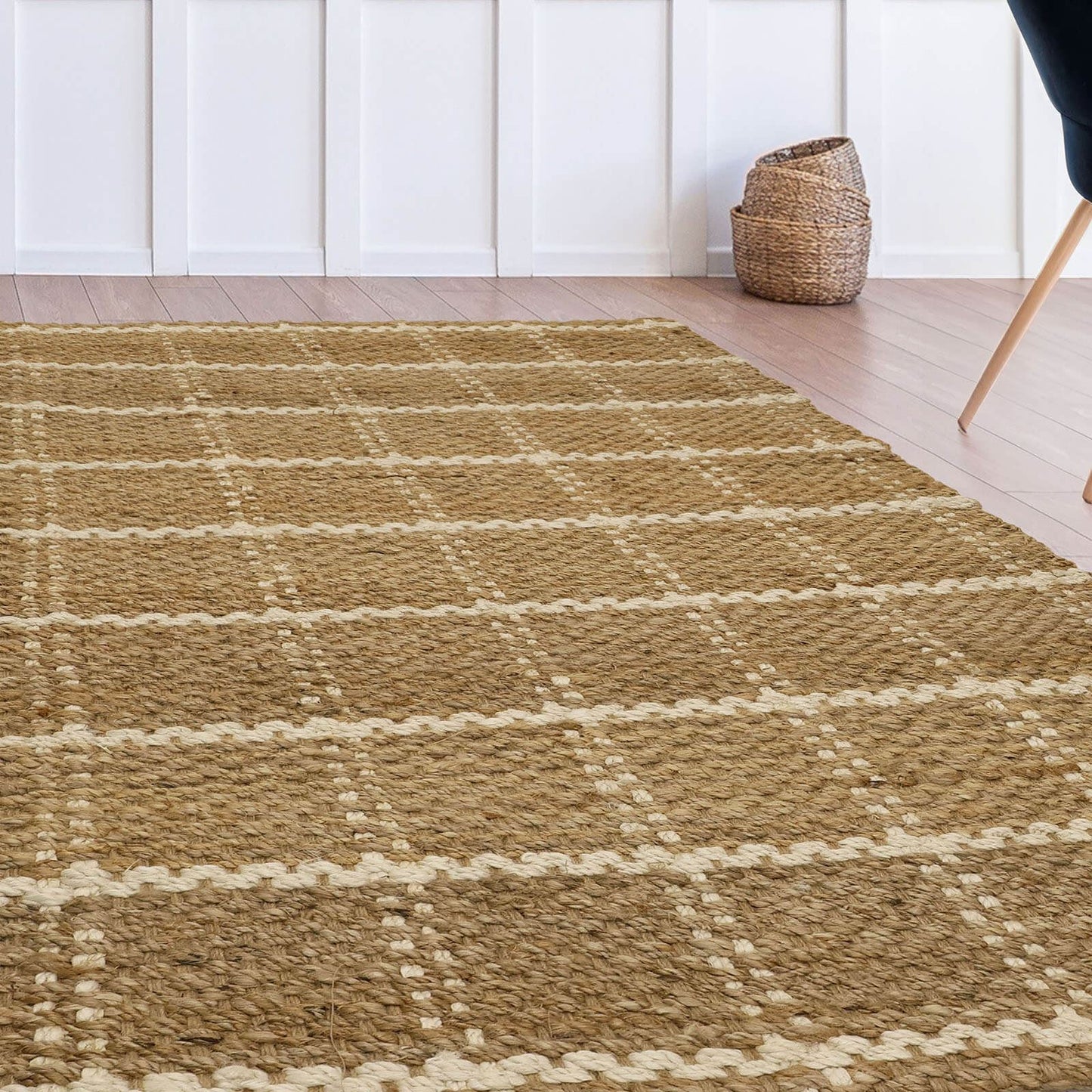Jute Check Natural Rug